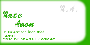 mate amon business card